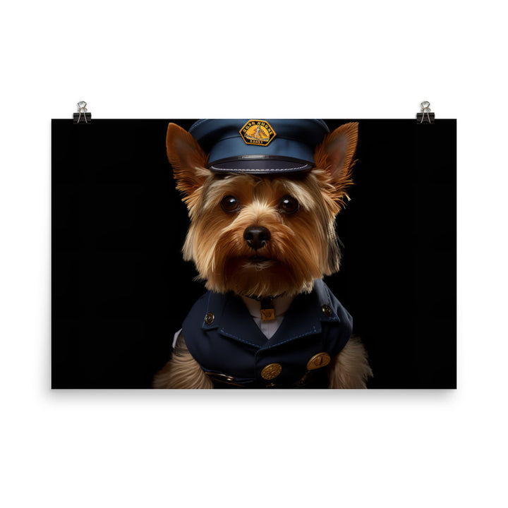Yorkshire Terrier Security Officer Photo paper poster - PosterfyAI.com