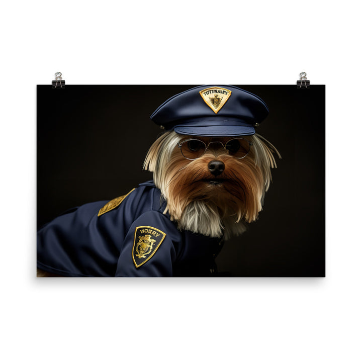 Yorkshire Terrier Security Officer Photo paper poster - PosterfyAI.com
