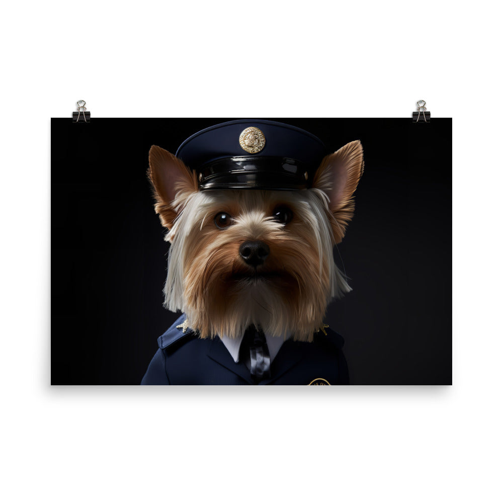 Yorkshire Terrier Prison Officer Photo paper poster - PosterfyAI.com