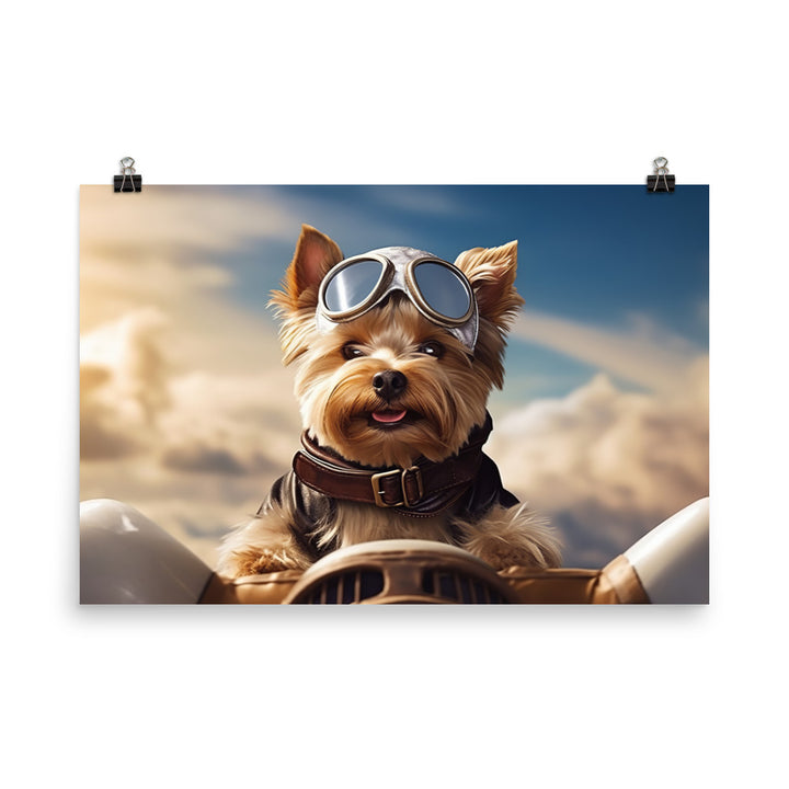 Yorkshire Terrier Pilot Photo paper poster - PosterfyAI.com