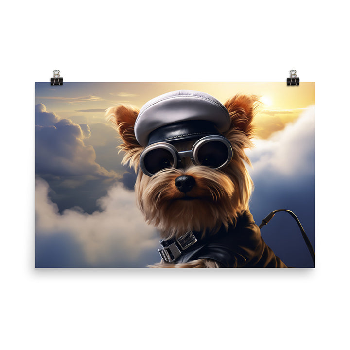Yorkshire Terrier Pilot Photo paper poster - PosterfyAI.com