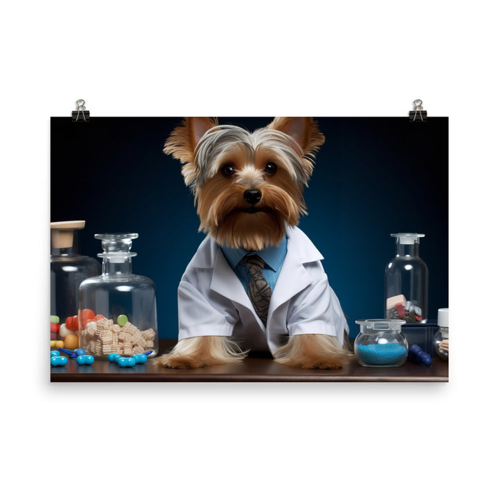 Yorkshire Terrier Pharmacist Photo paper poster - PosterfyAI.com