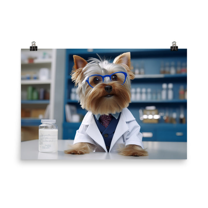 Yorkshire Terrier Pharmacist Photo paper poster - PosterfyAI.com