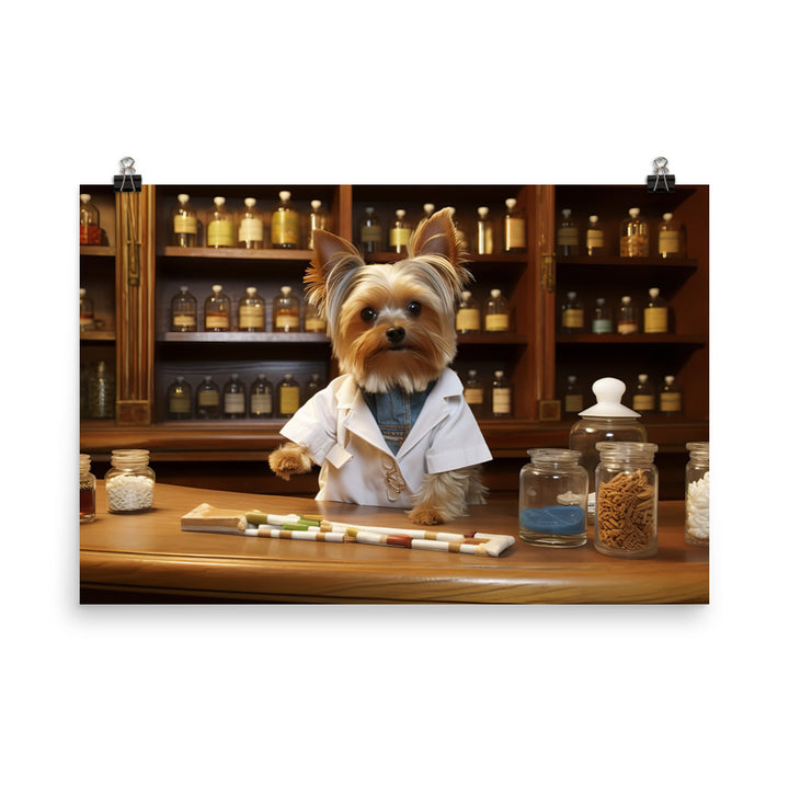 Yorkshire Terrier Pharmacist Photo paper poster - PosterfyAI.com