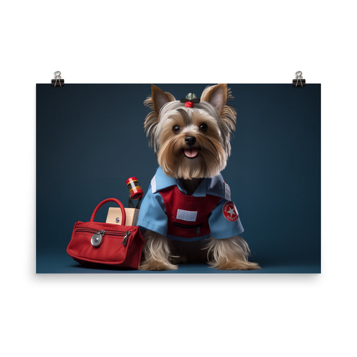 Yorkshire Terrier Paramedic Photo paper poster - PosterfyAI.com