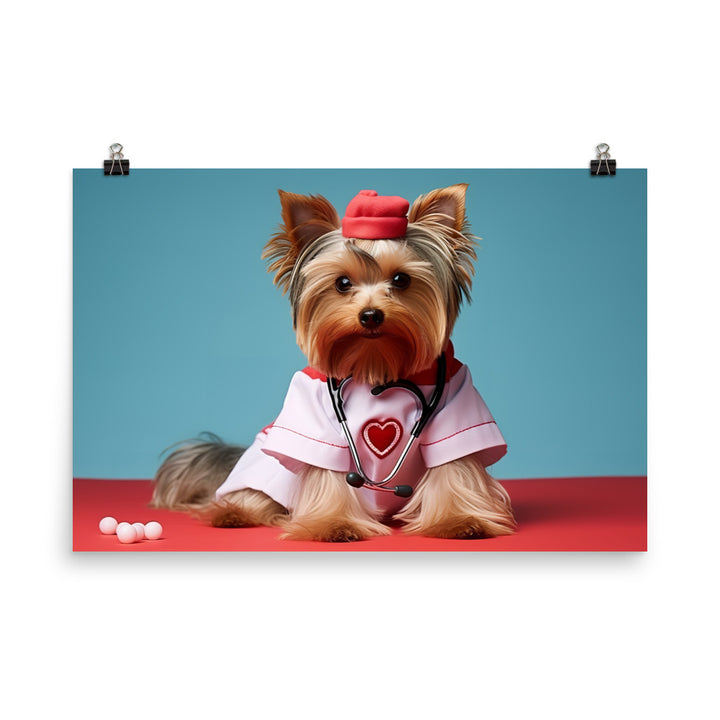 Yorkshire Terrier Nurse Photo paper poster - PosterfyAI.com