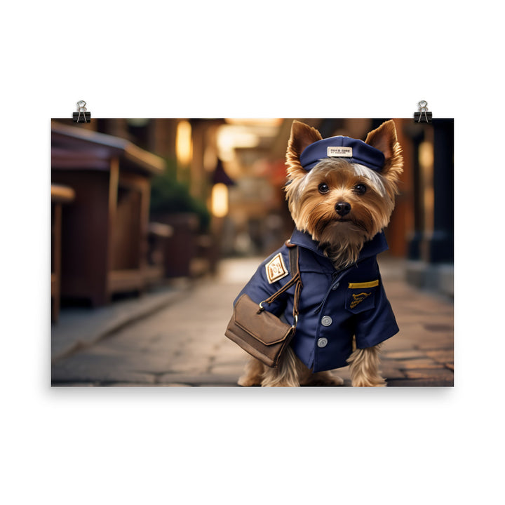 Yorkshire Terrier Mail Carrier Photo paper poster - PosterfyAI.com