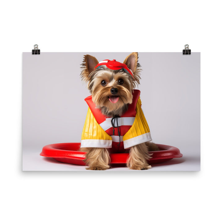 Yorkshire Terrier Lifeguard Photo paper poster - PosterfyAI.com