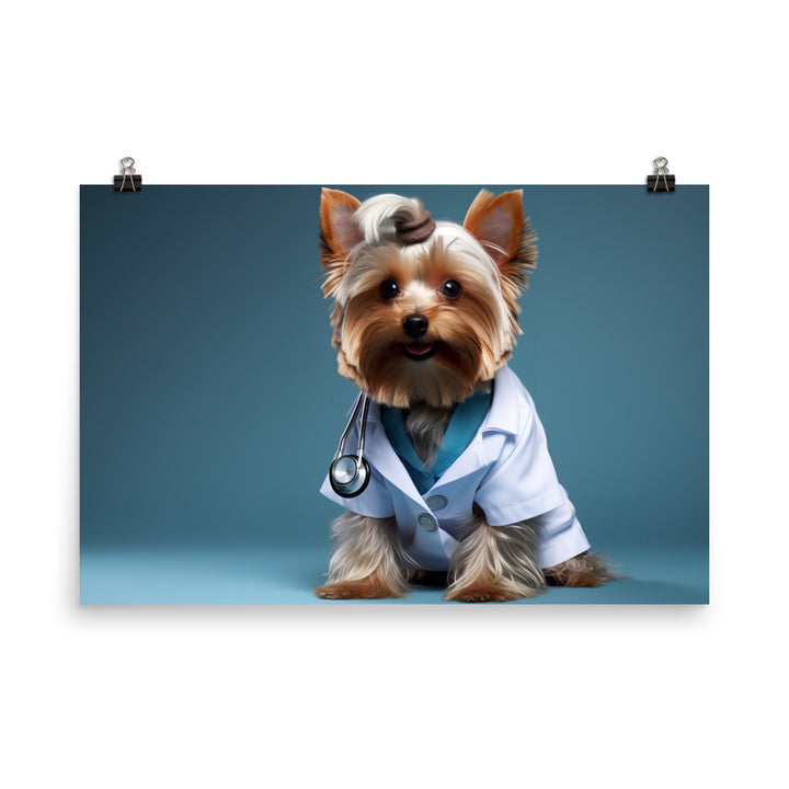 Yorkshire Terrier Doctor Photo paper poster - PosterfyAI.com
