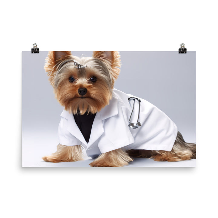 Yorkshire Terrier Doctor Photo paper poster - PosterfyAI.com