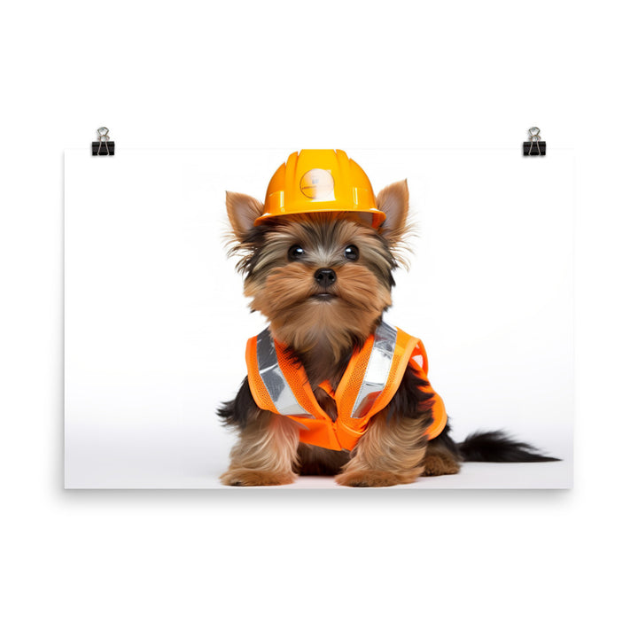 Yorkshire Terrier Contractor Photo paper poster - PosterfyAI.com