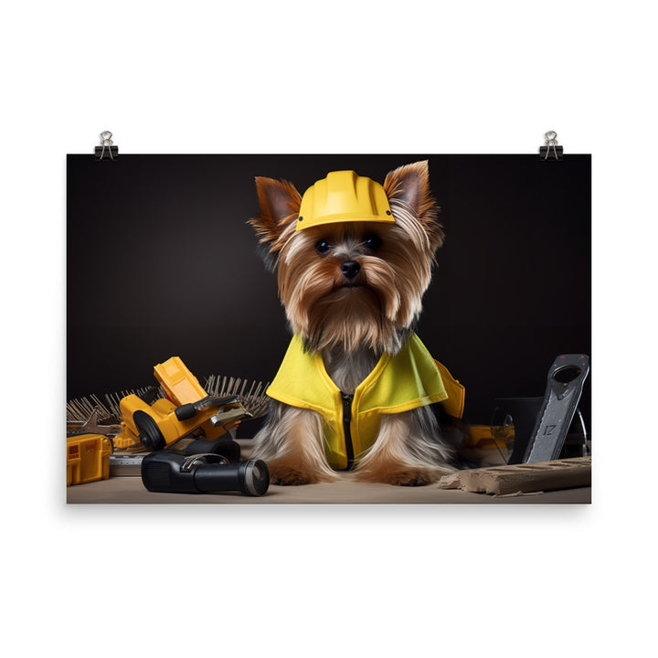 Yorkshire Terrier Contractor Photo paper poster - PosterfyAI.com