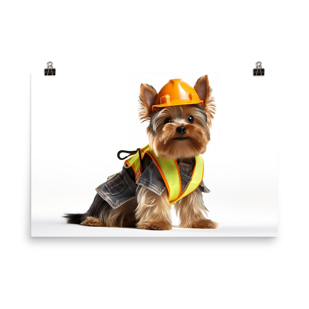 Yorkshire Terrier Contractor Photo paper poster - PosterfyAI.com