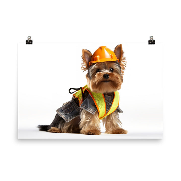 Yorkshire Terrier Contractor Photo paper poster - PosterfyAI.com