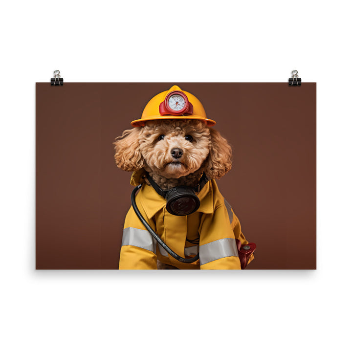 Poodle Firefighter Photo paper poster - PosterfyAI.com