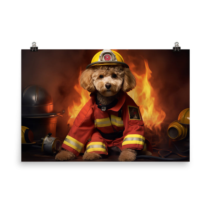 Poodle Firefighter Photo paper poster - PosterfyAI.com