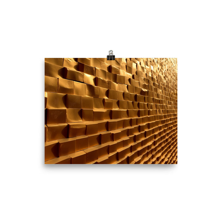 A wall made entirely of gold bricks photo paper poster - Posterfy.AI