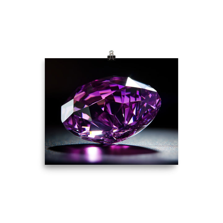 A vibrant purple diamond glimmers in the light photo paper poster - Posterfy.AI