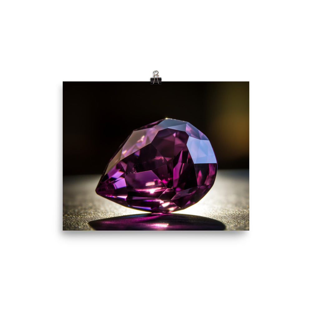 A regal purple diamond photo paper poster - Posterfy.AI