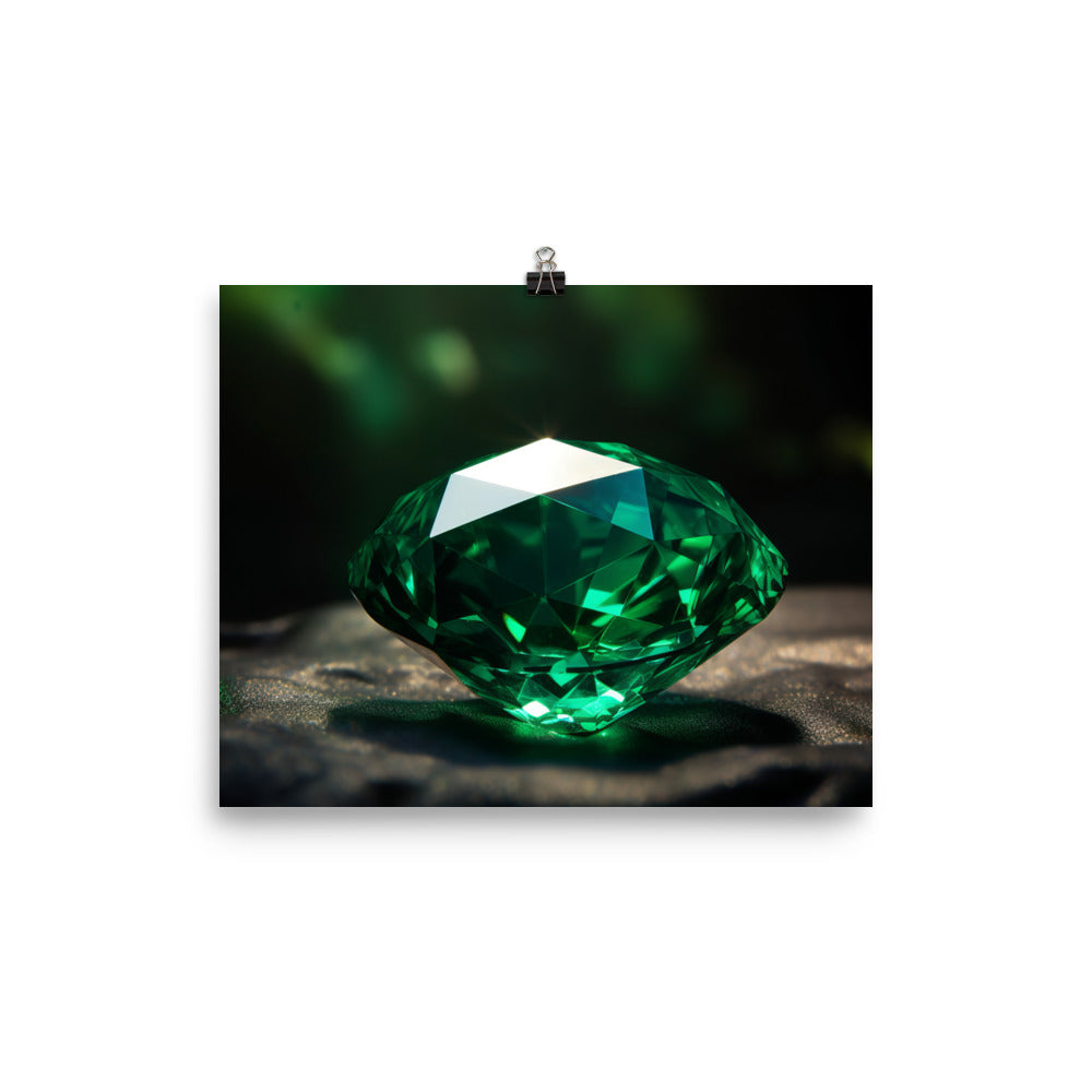 A large green diamond photo paper poster - Posterfy.AI