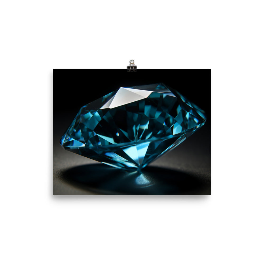 A brilliant blue diamond photo paper poster - Posterfy.AI