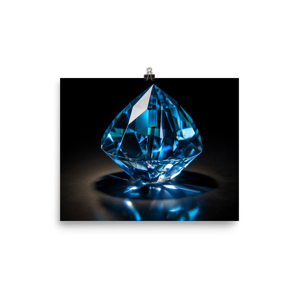 A brilliant blue diamond photo paper poster - Posterfy.AI