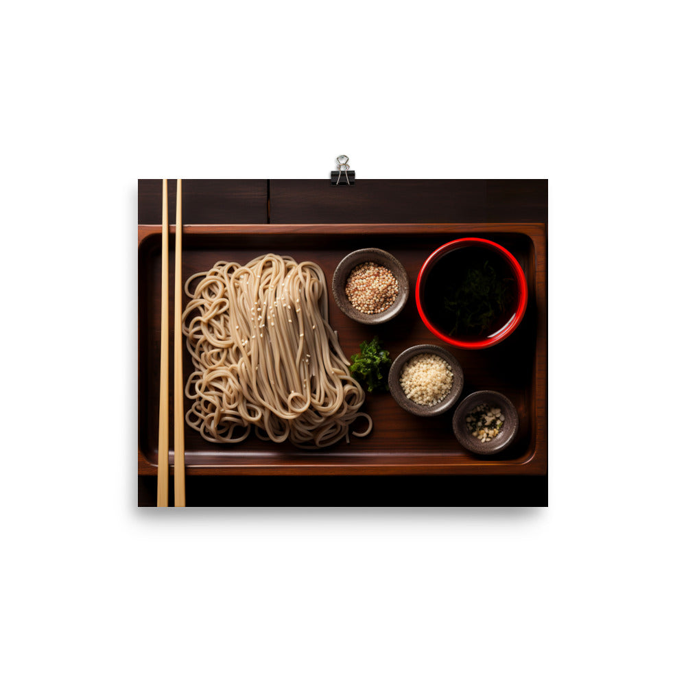 Soba with Dipping Sauce photo paper poster - Posterfy.AI