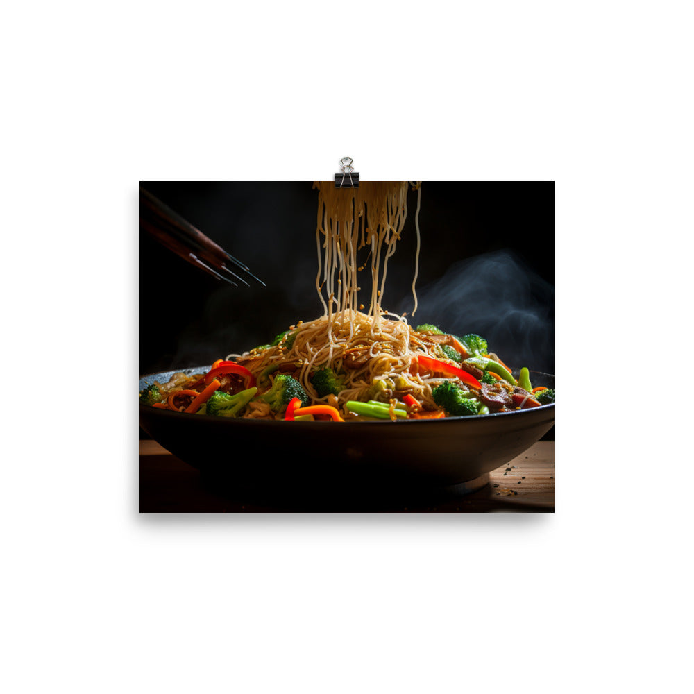 Soba Noodle Stir Fry photo paper poster - Posterfy.AI