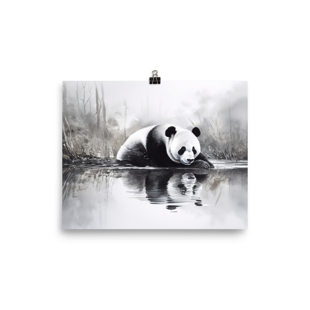 Panda Reflections photo paper poster - Posterfy.AI