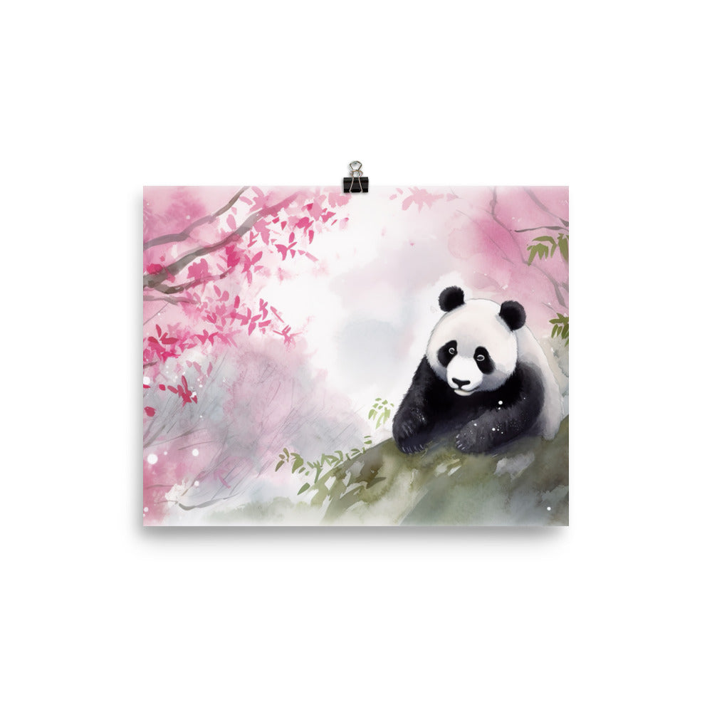 Panda in a Bamboo Grove photo paper poster - Posterfy.AI