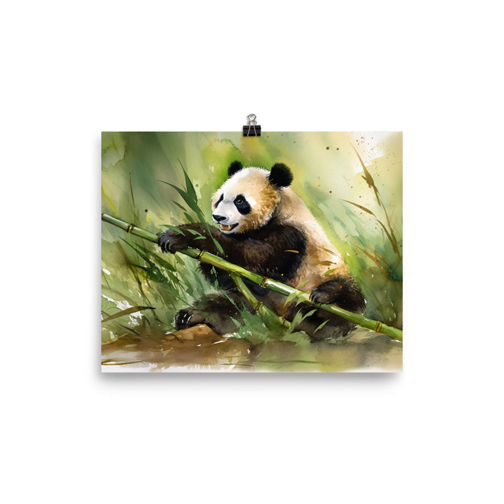 Panda Cub Snacking photo paper poster - Posterfy.AI