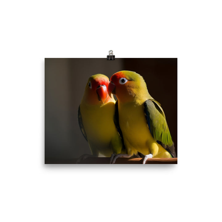 Lovebirds Pair photo paper poster - Posterfy.AI