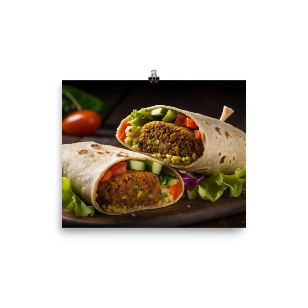 Spicy Falafel Wrap photo paper poster - Posterfy.AI