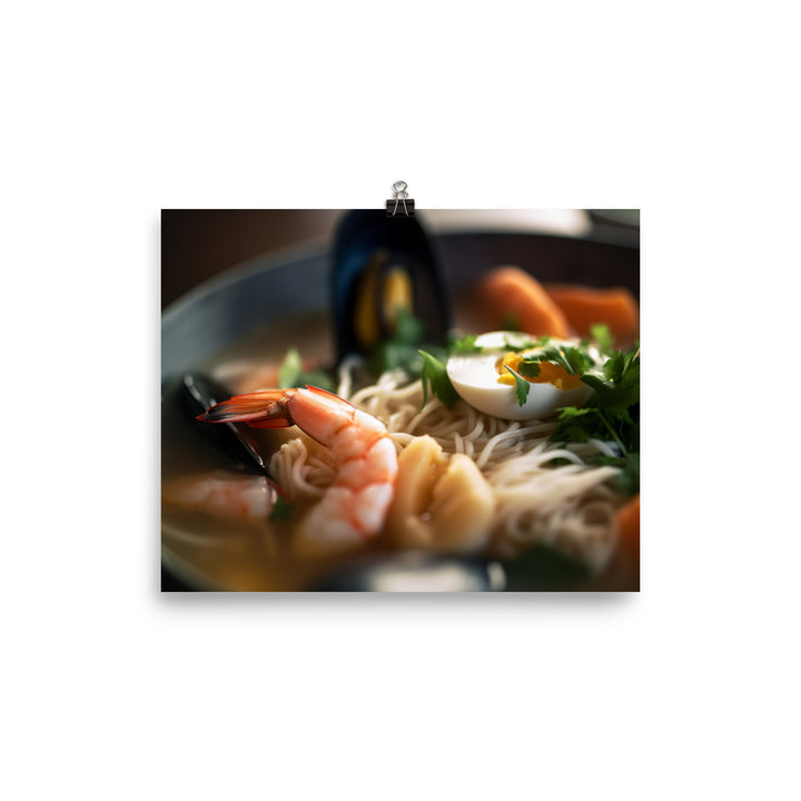 Seafood Ramen photo paper poster - Posterfy.AI