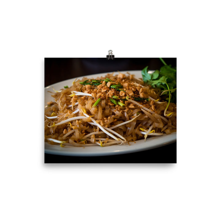 Pad Thai with Pork and Bean Sprouts photo paper poster - Posterfy.AI