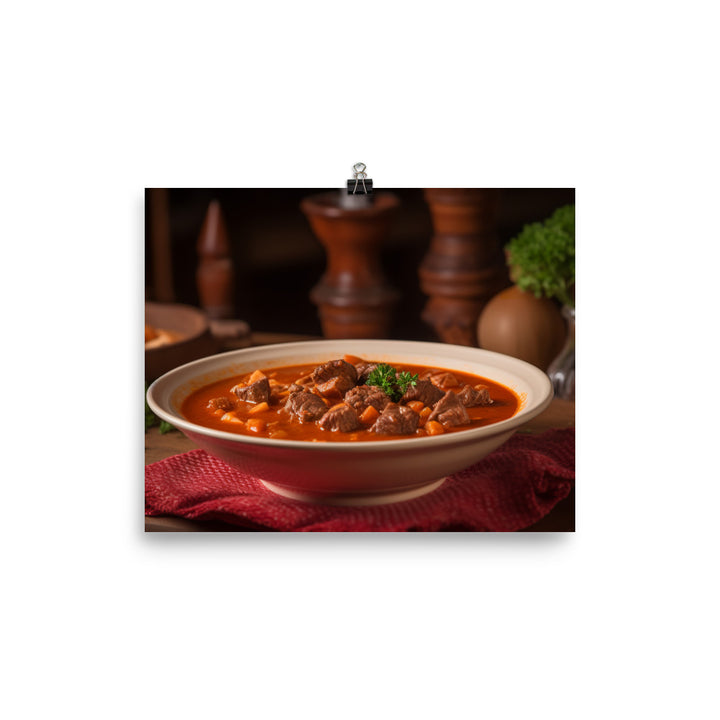 Goulash - A traditional Hungarian stew photo paper poster - Posterfy.AI