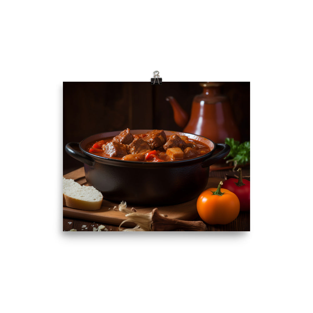 Goulash - A classic Hungarian recipe photo paper poster - Posterfy.AI