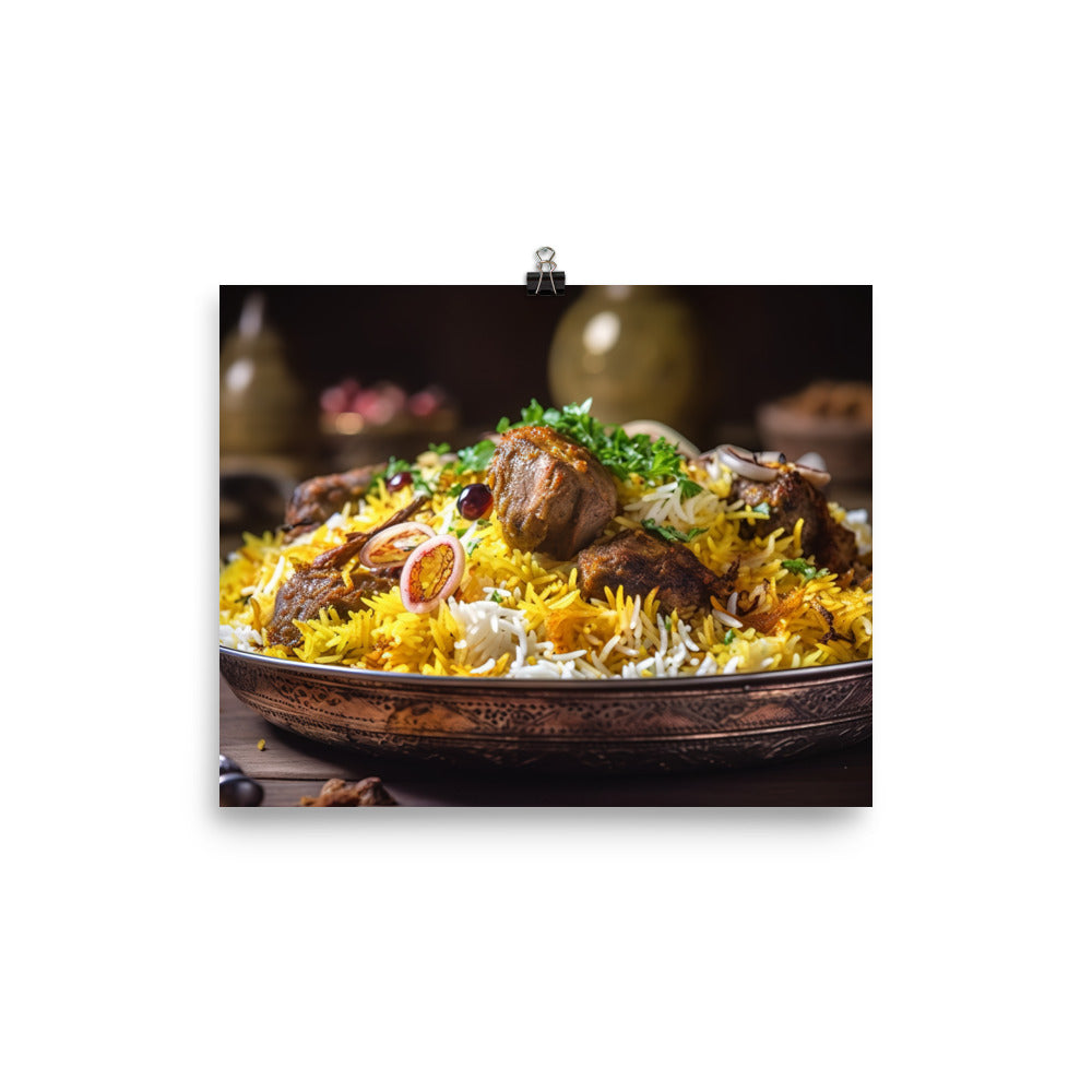 Biryani - The Perfect Combination of Meat and Rice photo paper poster - Posterfy.AI