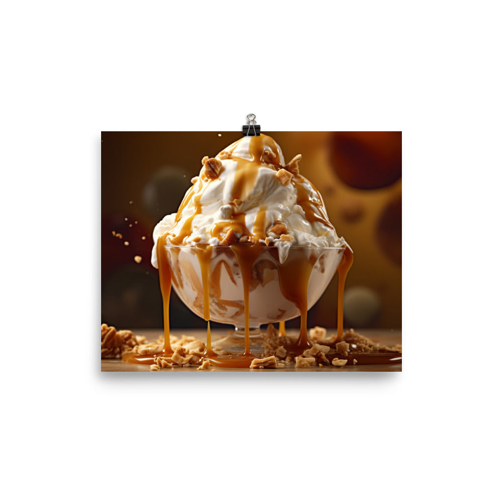 Nutty Caramel Sundae photo paper poster - Posterfy.AI