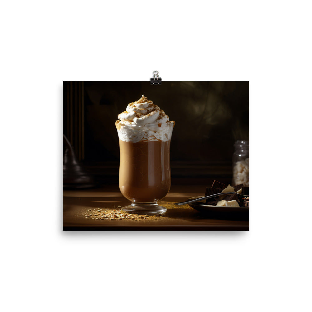 Creamy chocolate peanut butter smoothie photo paper poster - Posterfy.AI