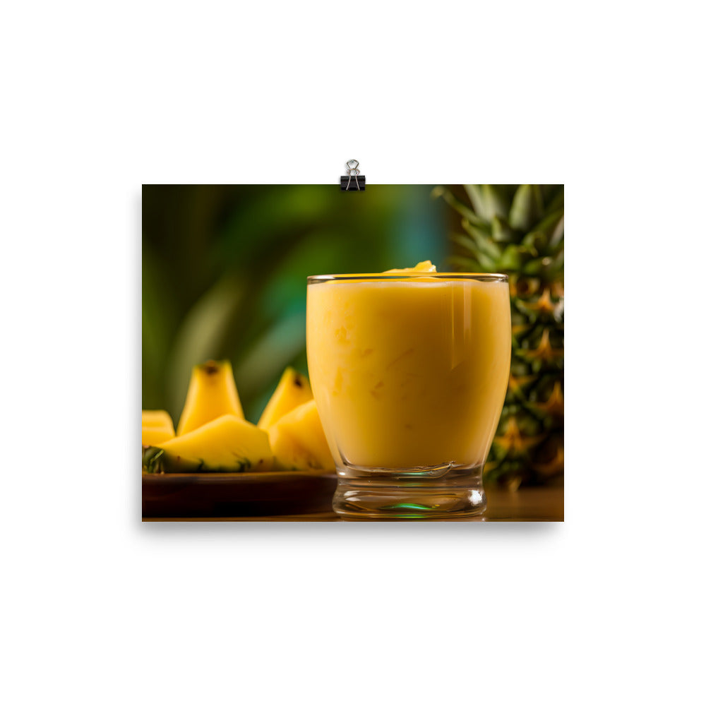 Refreshing mango pineapple smoothie photo paper poster - Posterfy.AI