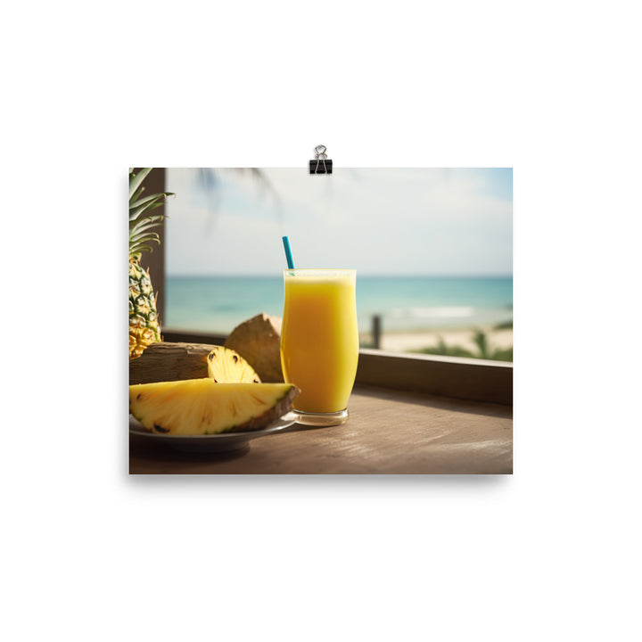 Mango pineapple smoothie photo paper poster - Posterfy.AI