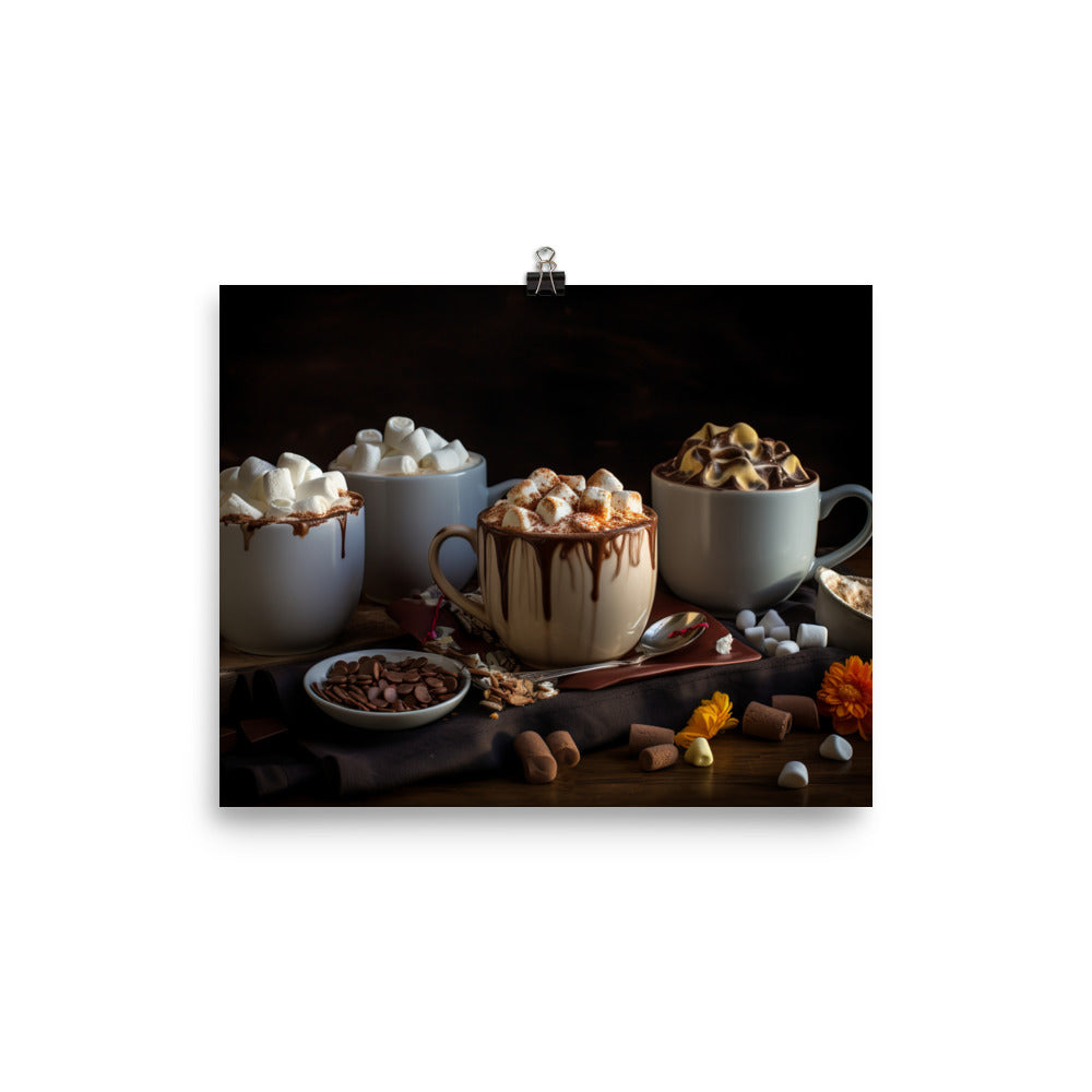 Hot chocolate and marshmallows photo paper poster - Posterfy.AI