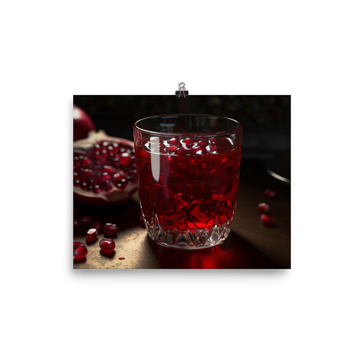 Deep red pomegranate juice photo paper poster - Posterfy.AI