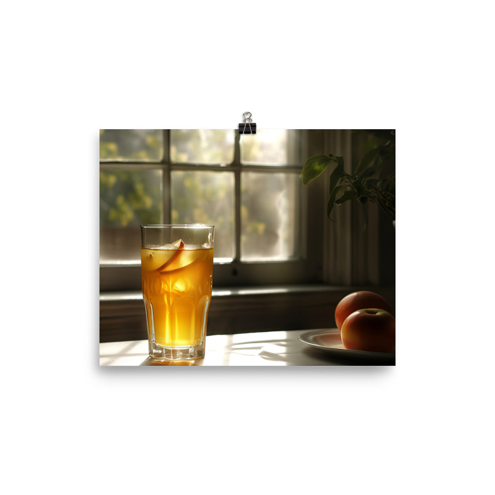 Fresh apple juice photo paper poster - Posterfy.AI