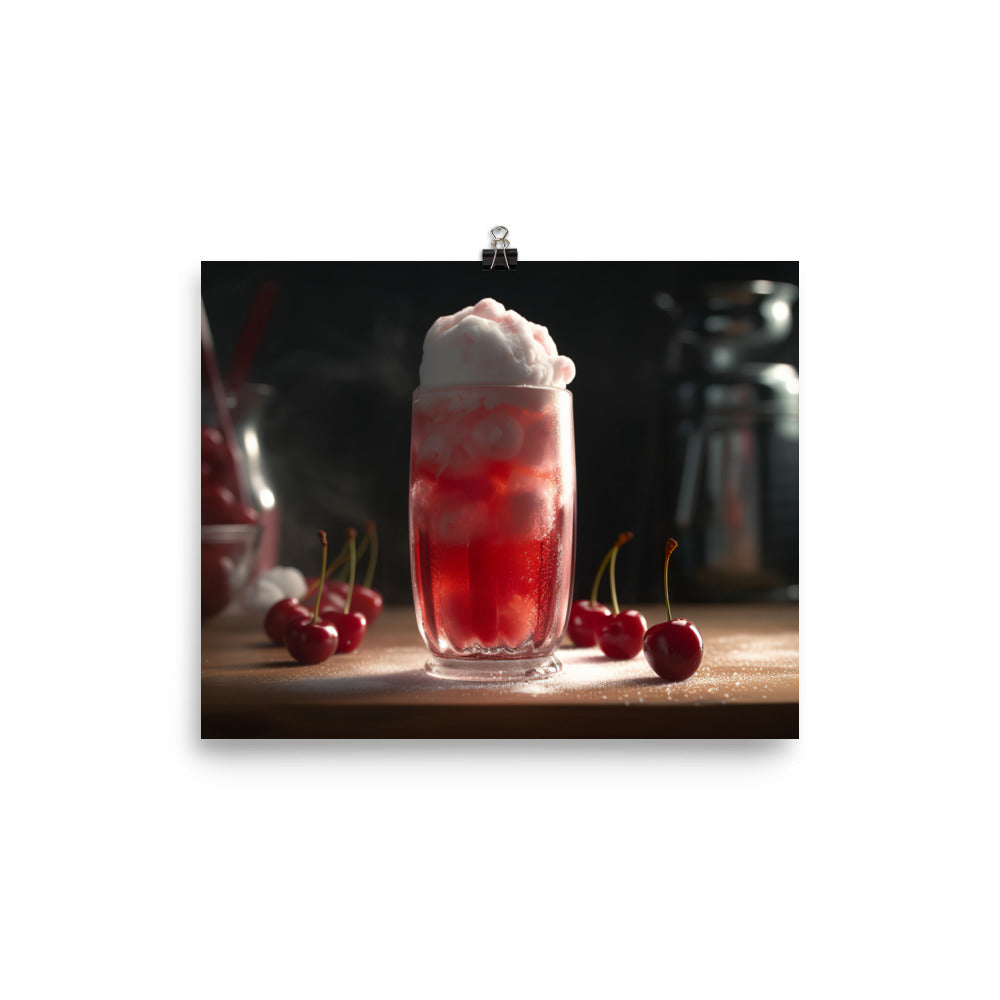 Cherry Soda Float Delight photo paper poster - Posterfy.AI