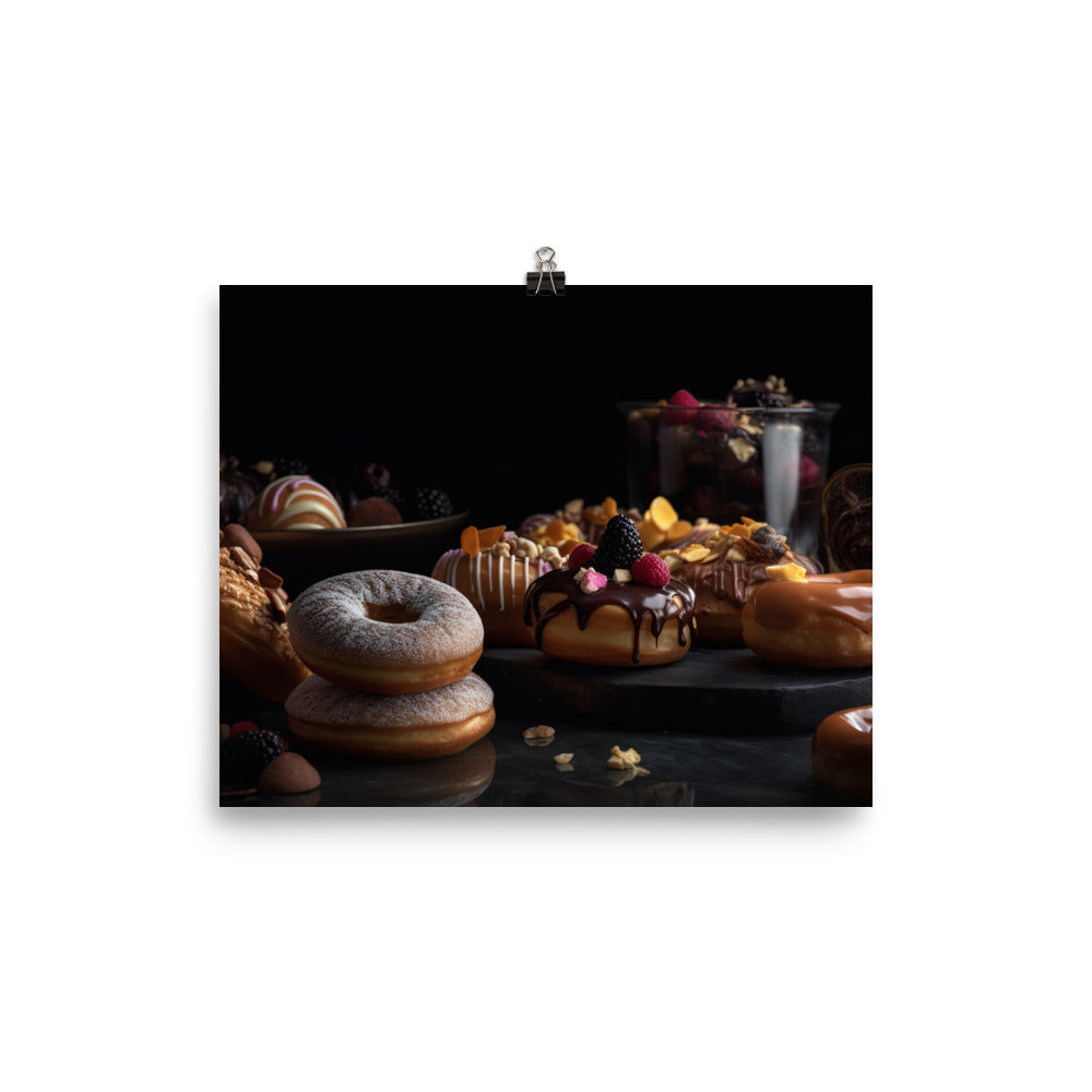 Exquisite Pastries and Donuts photo paper poster - Posterfy.AI