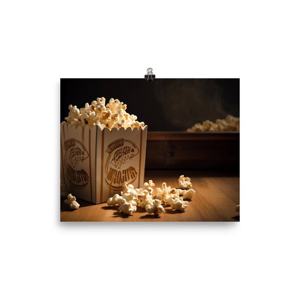 Classic Movie Night Popcorn photo paper poster - Posterfy.AI