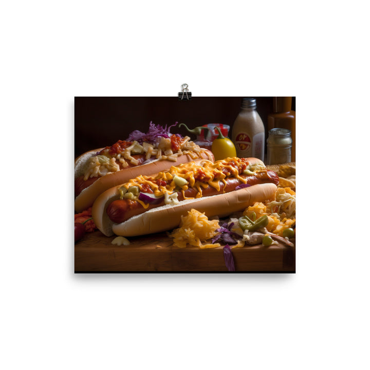 Hot Dog with All the Fixins photo paper poster - Posterfy.AI