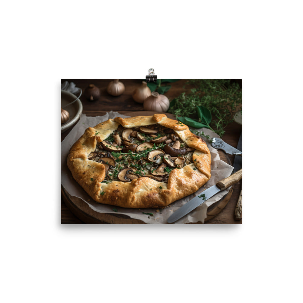 Brie and Mushroom Galette photo paper poster - Posterfy.AI